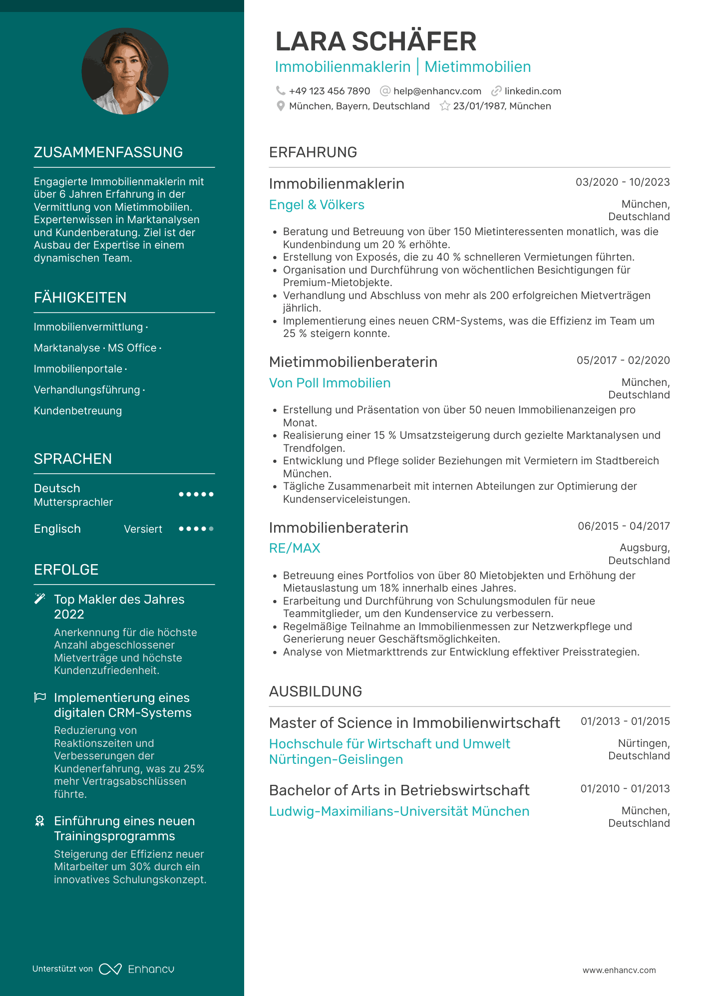 Lebenslauf in Immobilienmakler für Mietimmobilien Resume Example