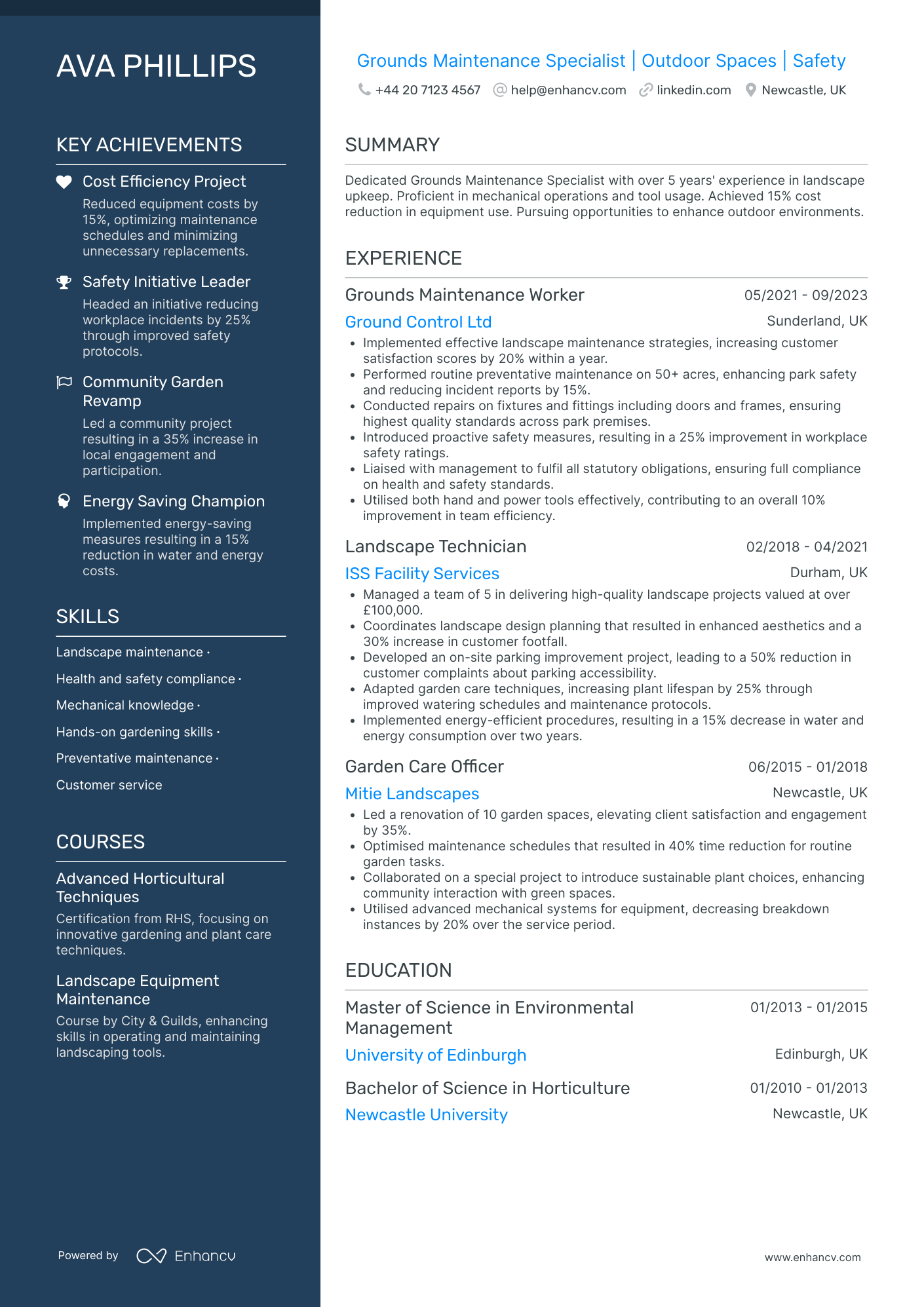 Landscaping Maintenance Worker Resume Example