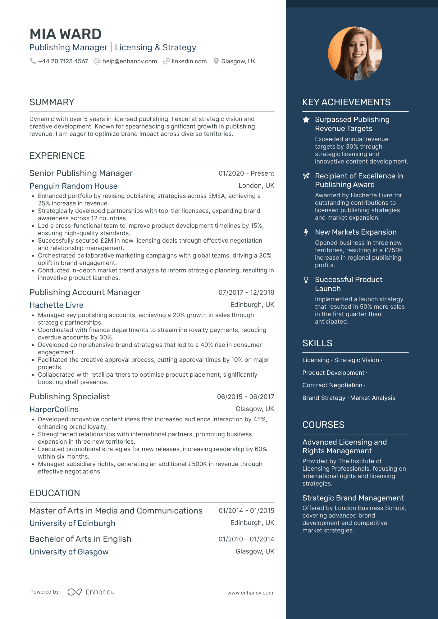 Creative Marketing Coordinator in Publishing Resume Example