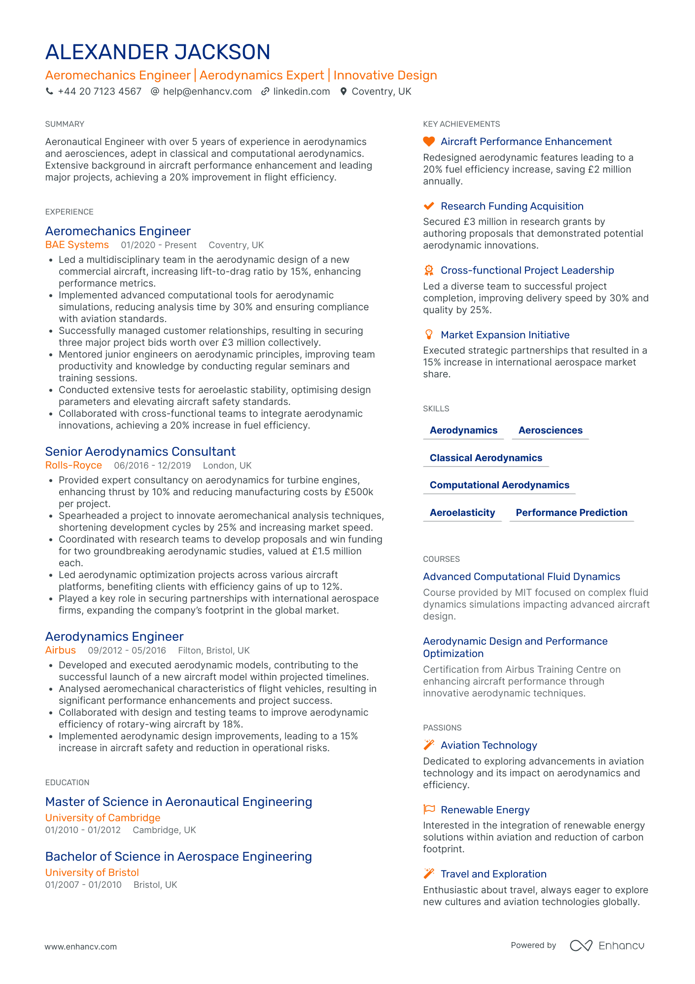 Entry Level Aerospace Engineer Resume Example