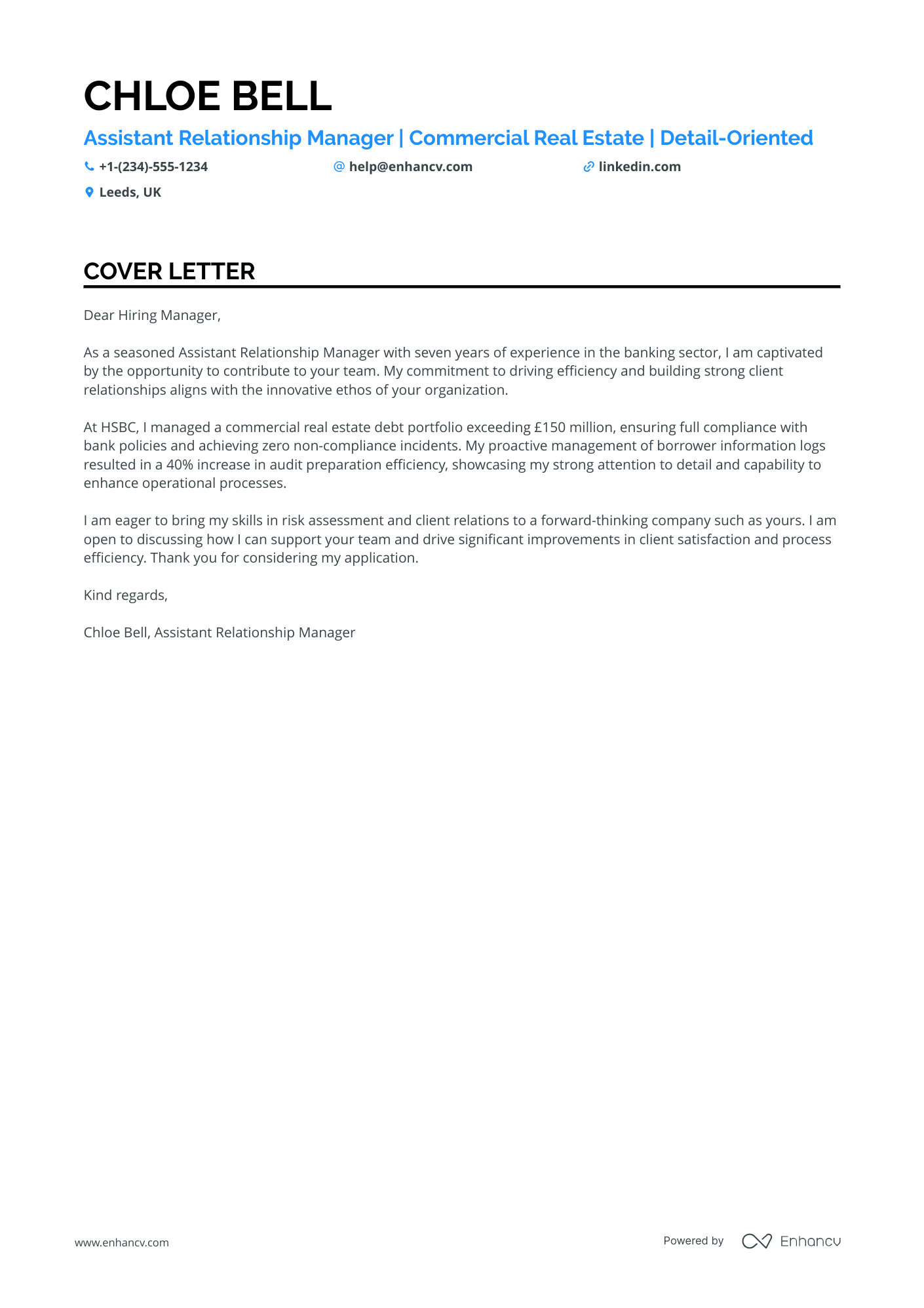 Real Estate Relationship Manager Resume Example