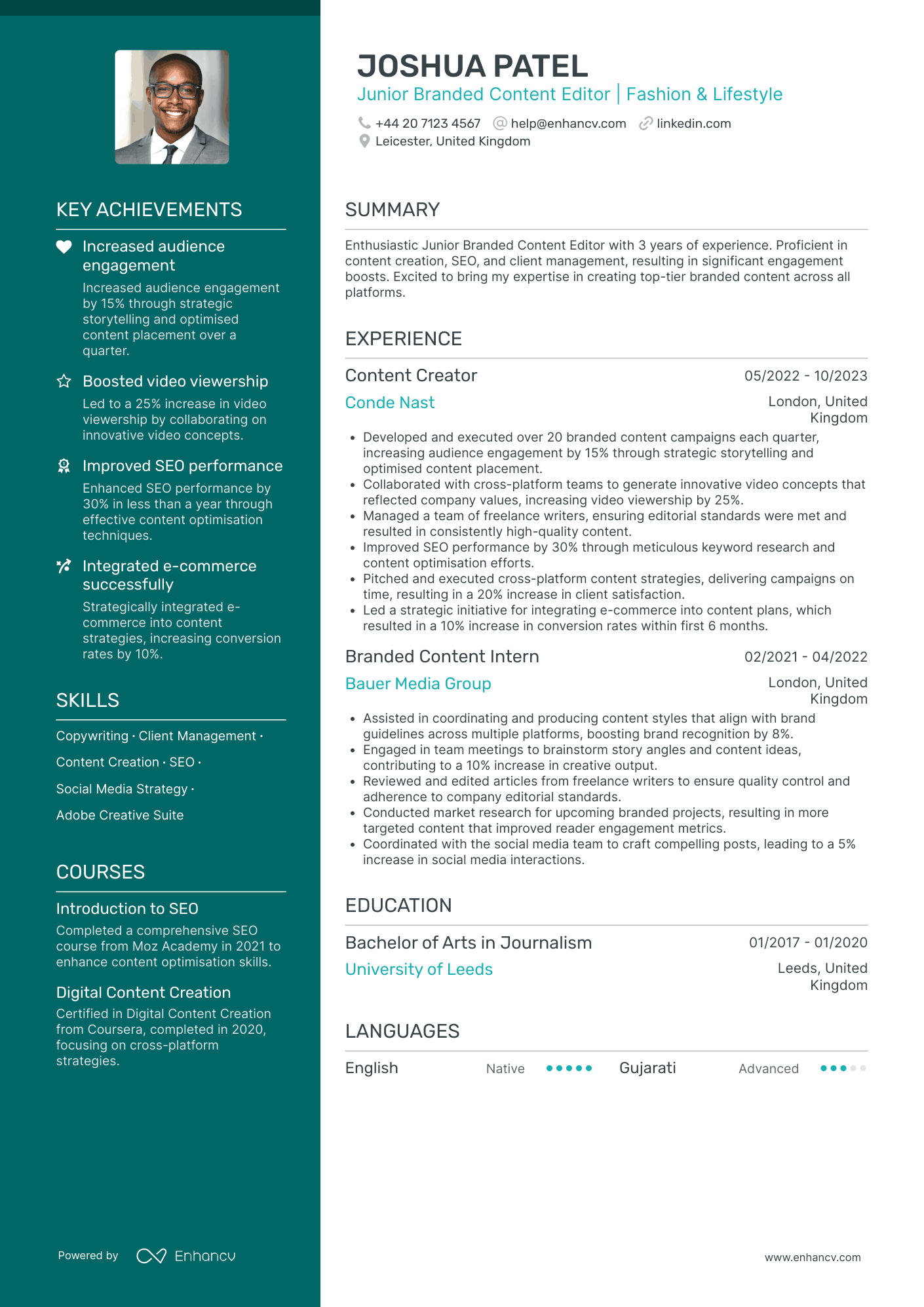 Junior Freelance Writer Resume Example