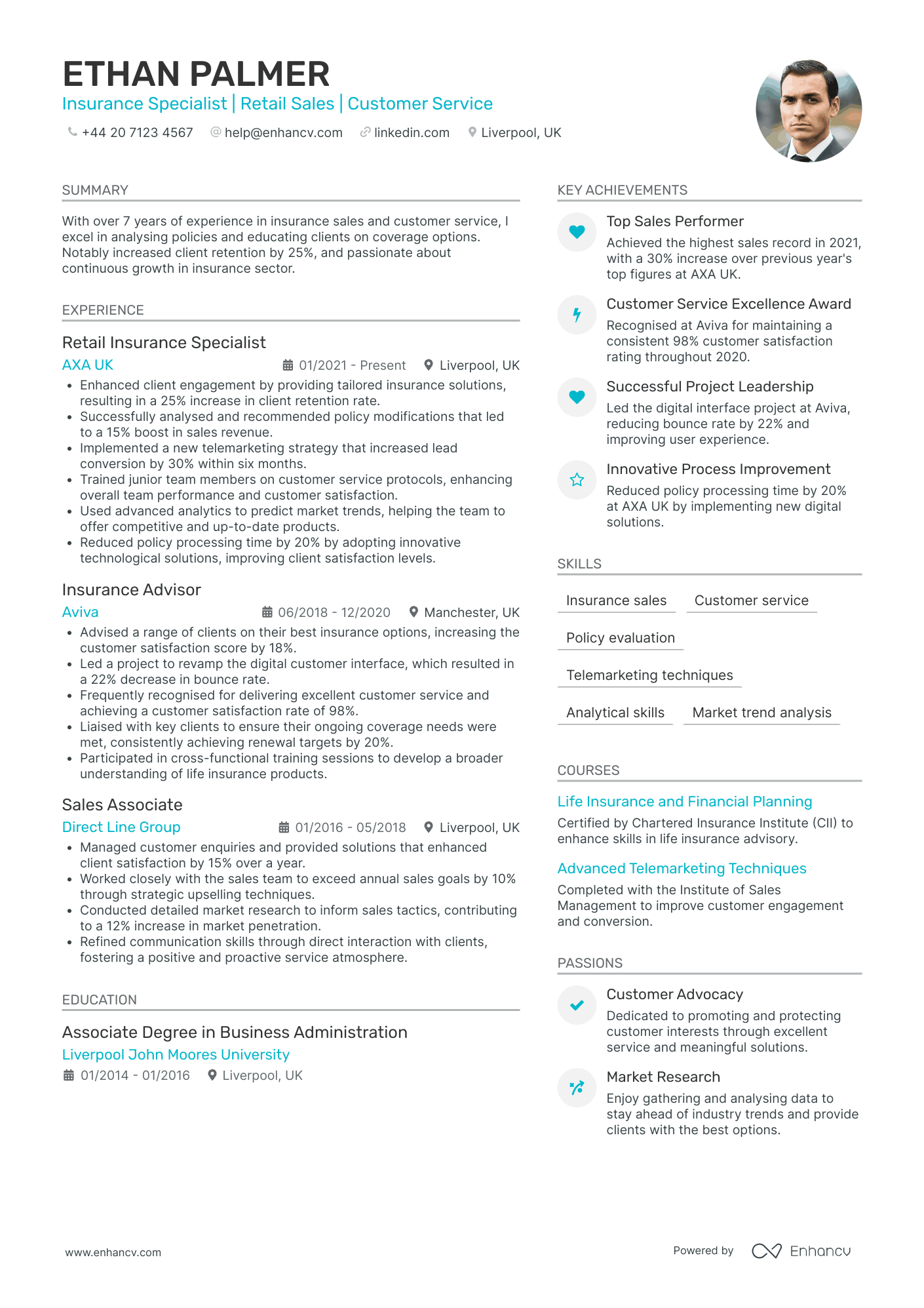 Specialist Insurance Broker Resume Example