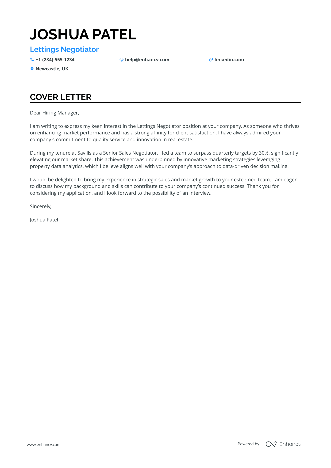 Estate Agent Lettings Negotiator Resume Example
