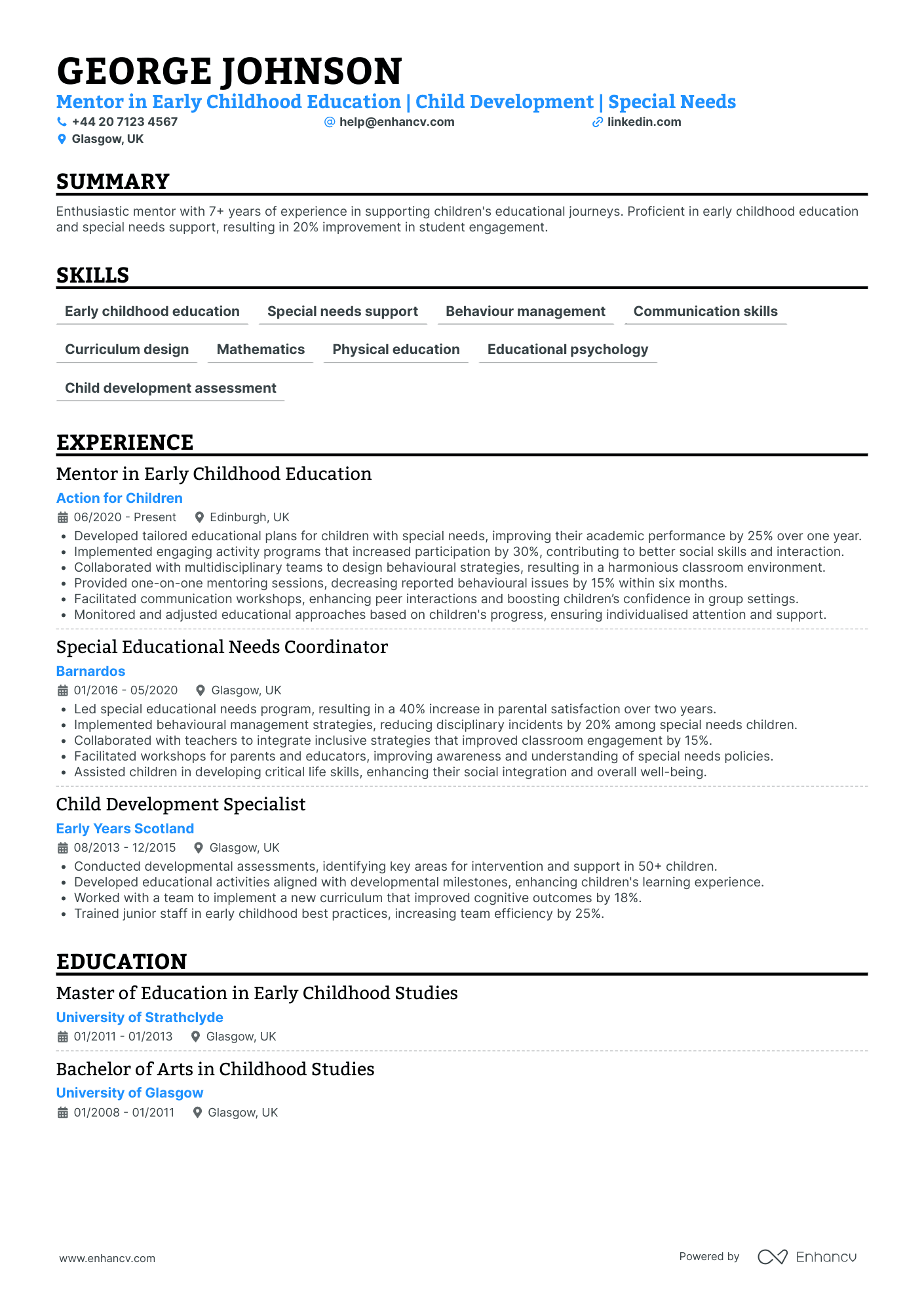 Preschool Teacher Mentor Resume Example