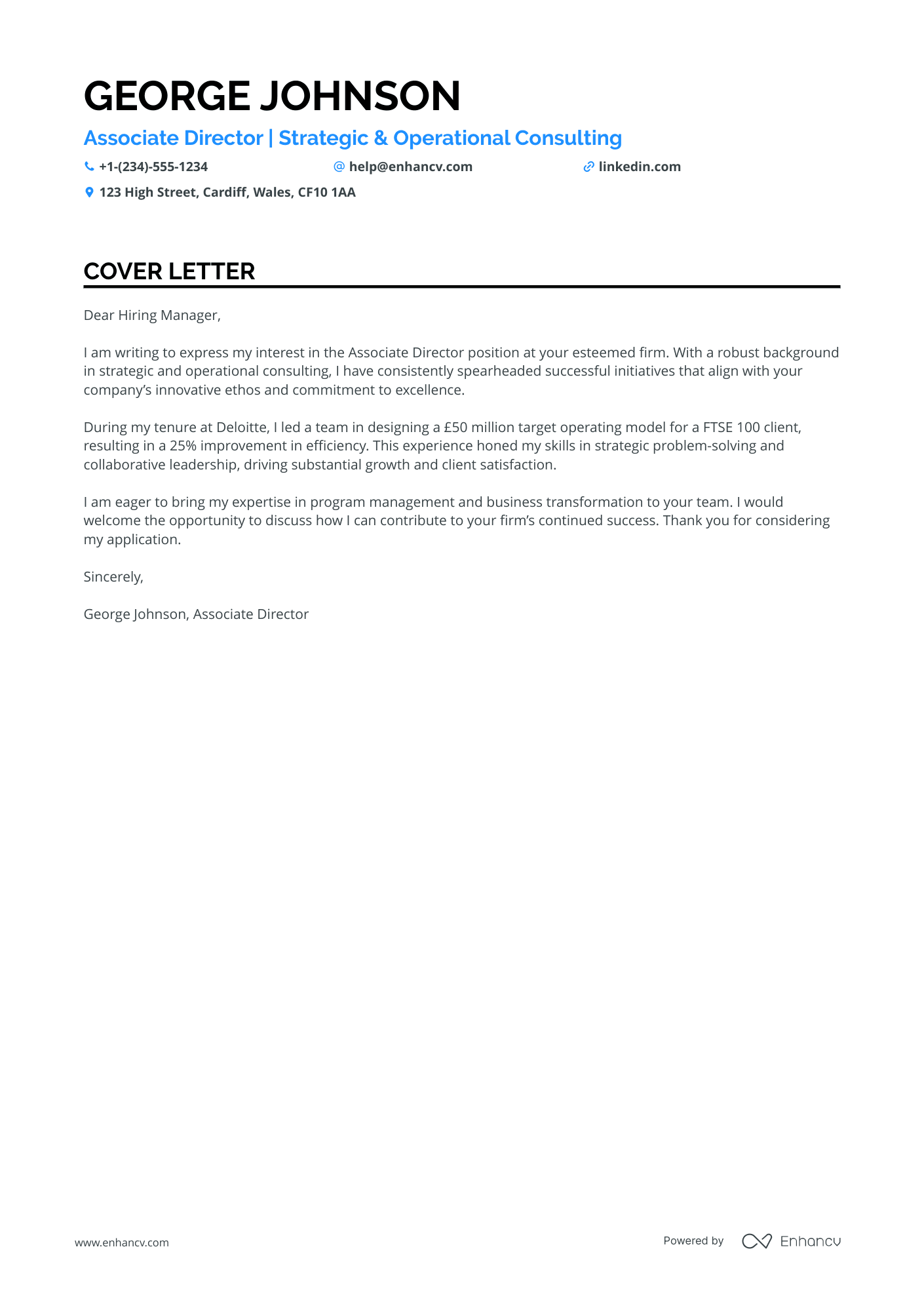 Management Consulting Project Leader Resume Example