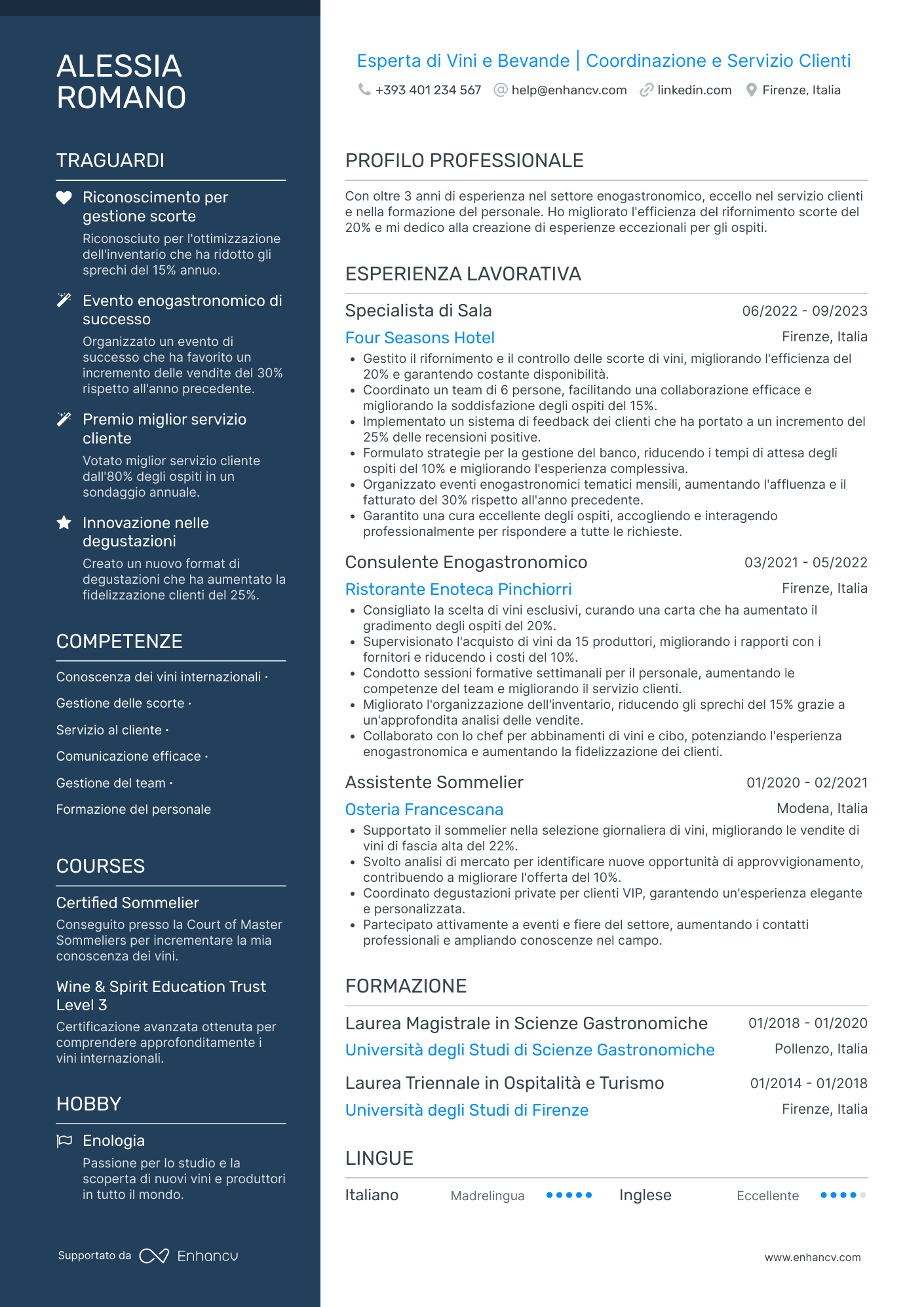 Curriculum di Barista Senza Esperienza Resume Example