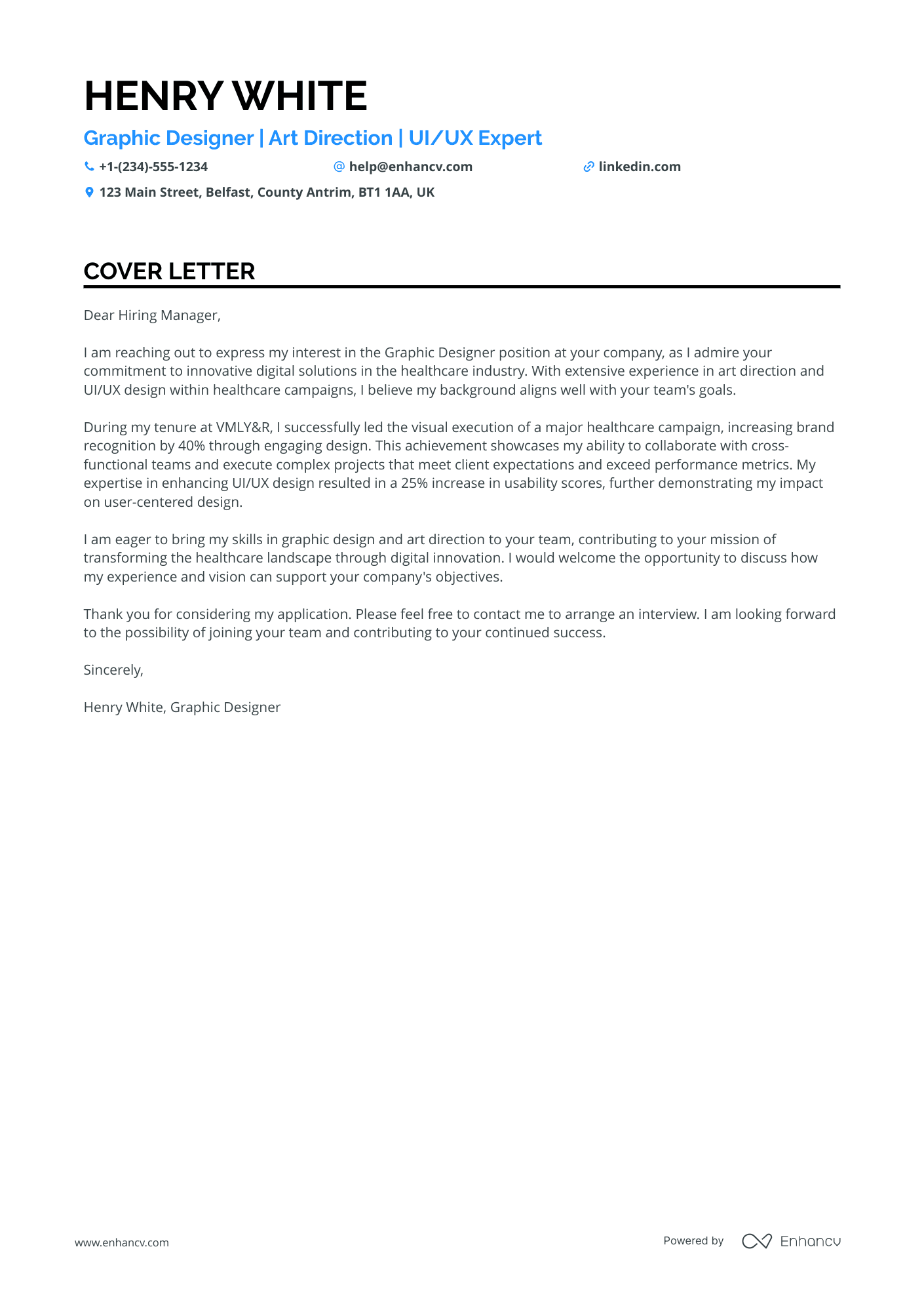 UI Designer for Healthcare Applications Resume Example