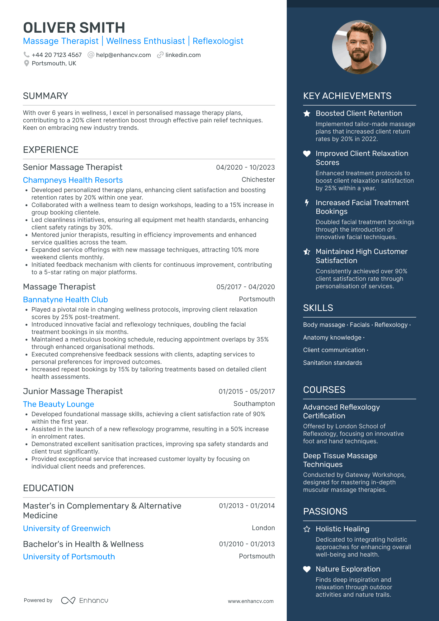 Spa Massage Therapist Resume Example