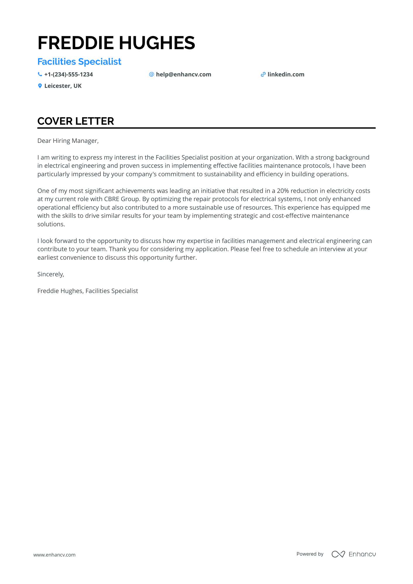 Facility Maintenance Technician Resume Example