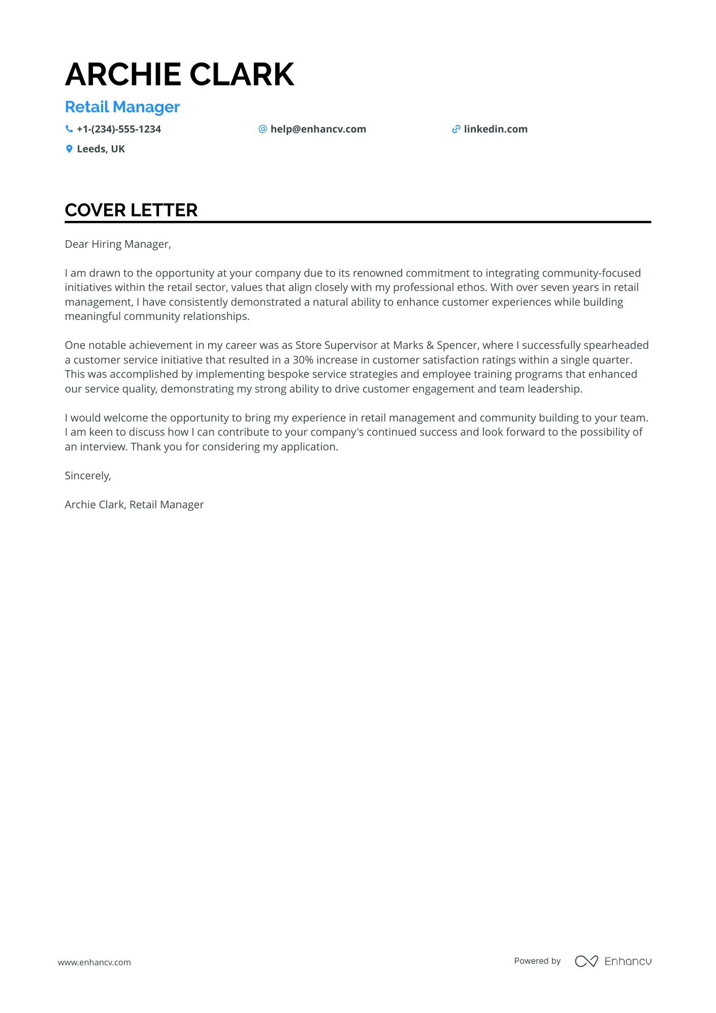 Retail Assistant Manager in Footwear Resume Example