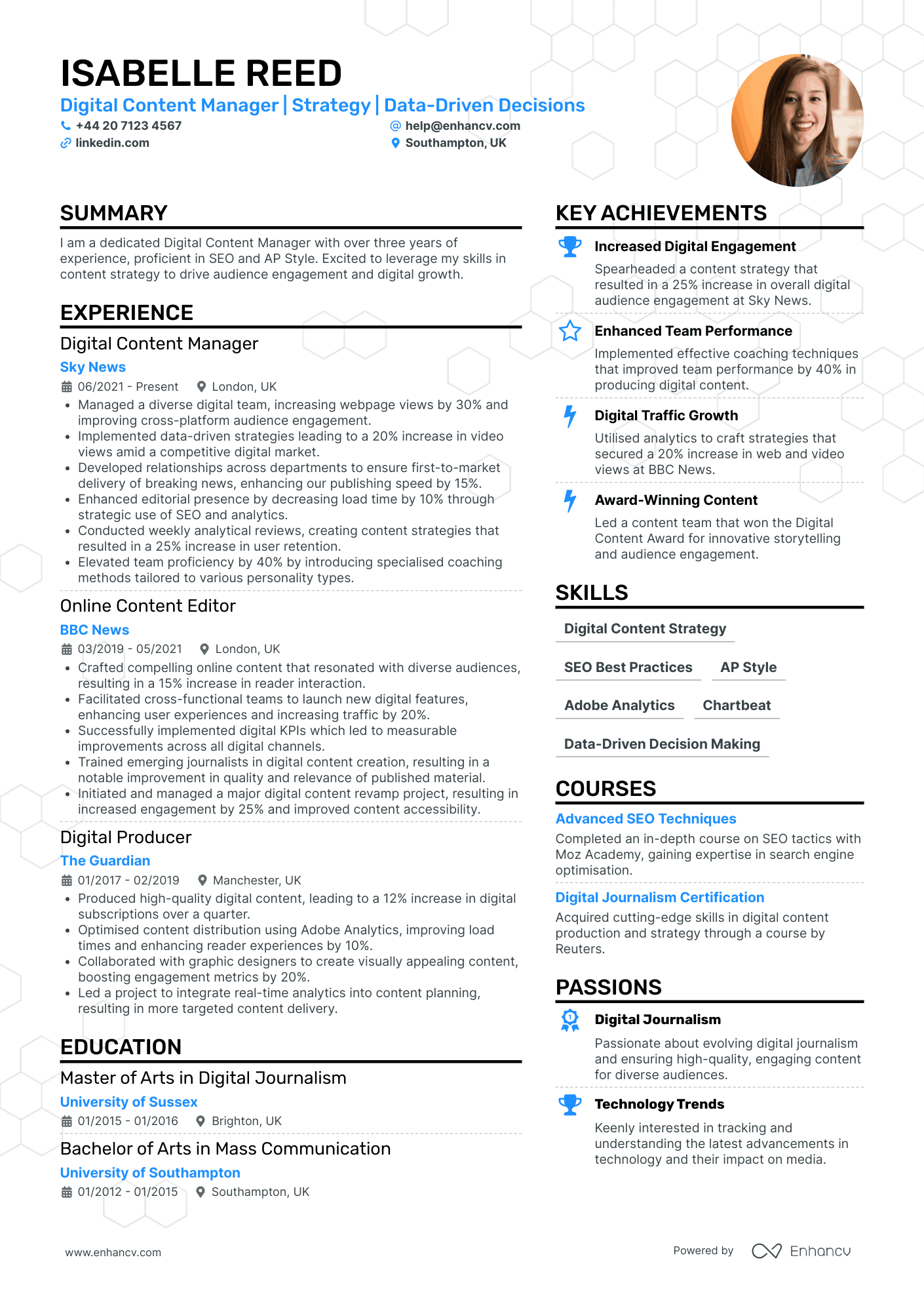 Digital Content Manager Resume Example