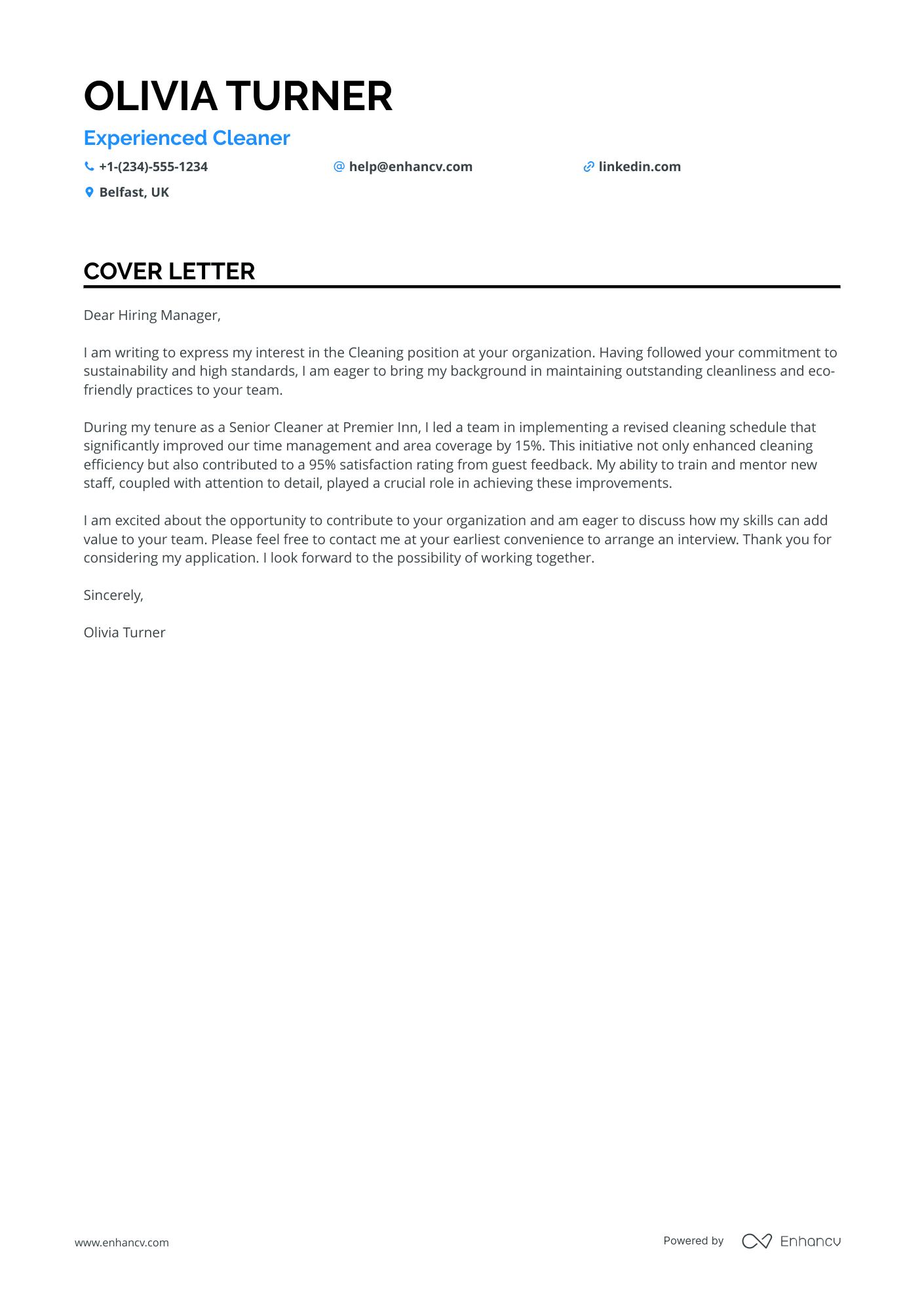 Marine Cleaner Resume Example