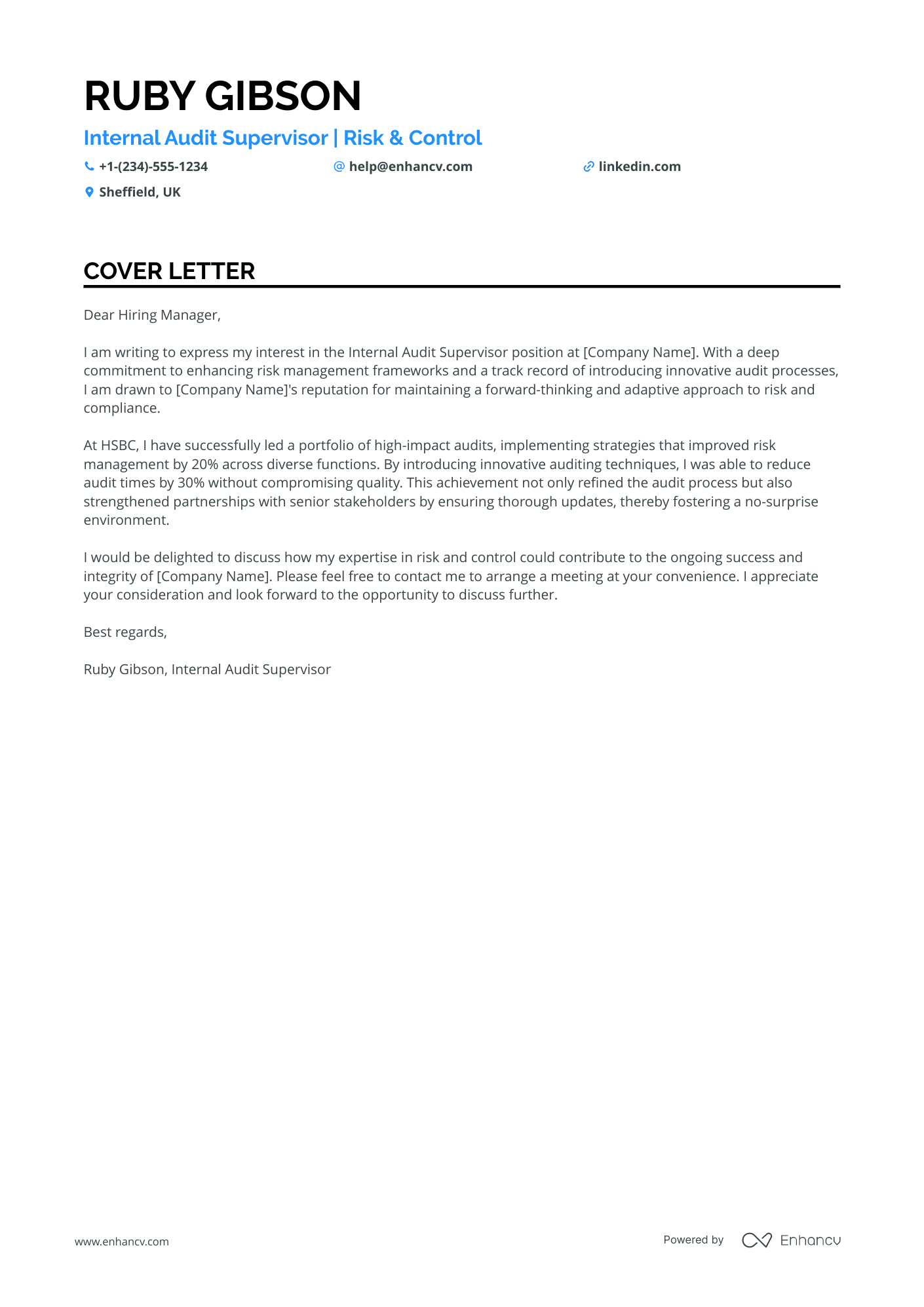Senior Audit Manager Resume Example