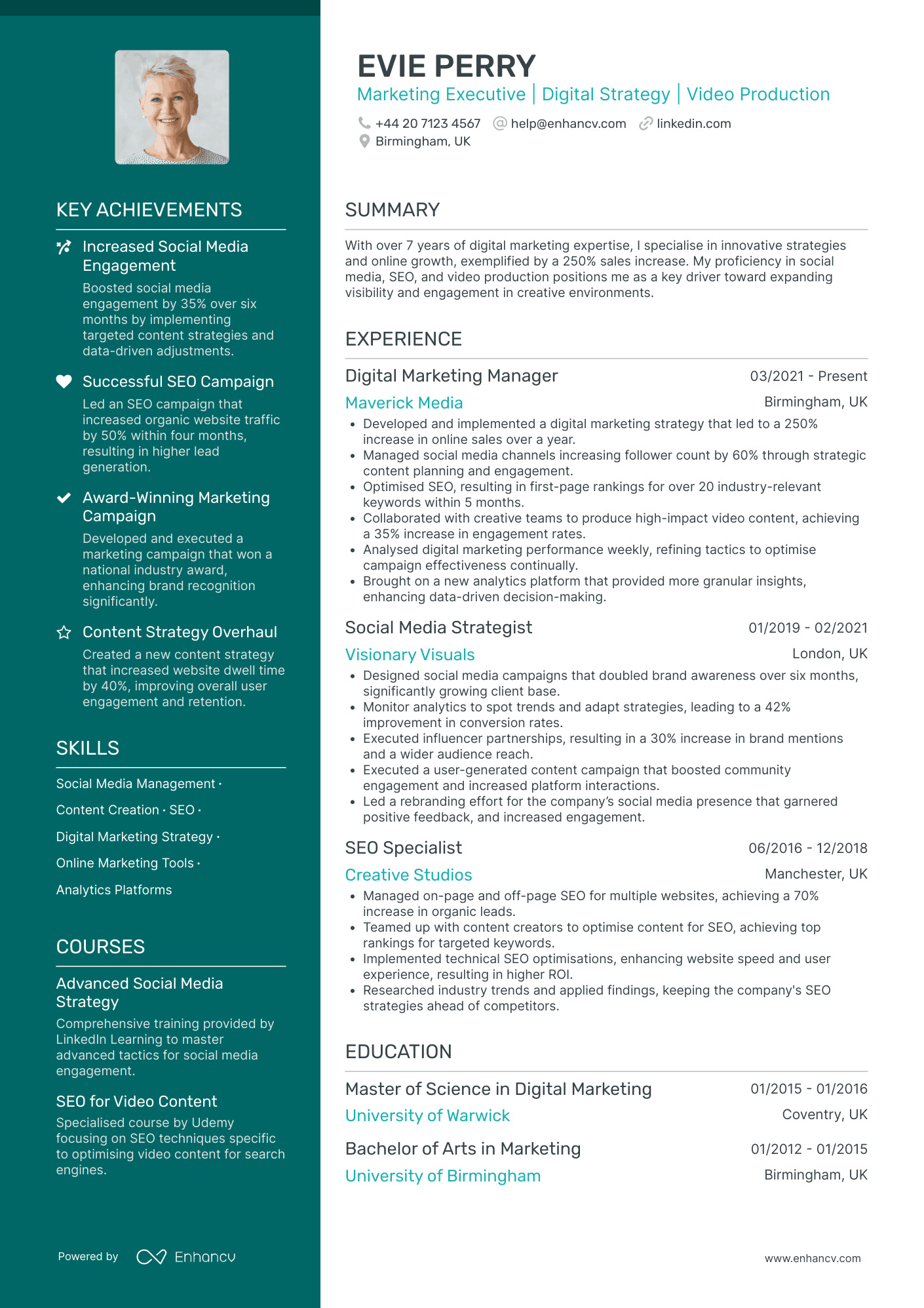 Online Marketing Executive Resume Example