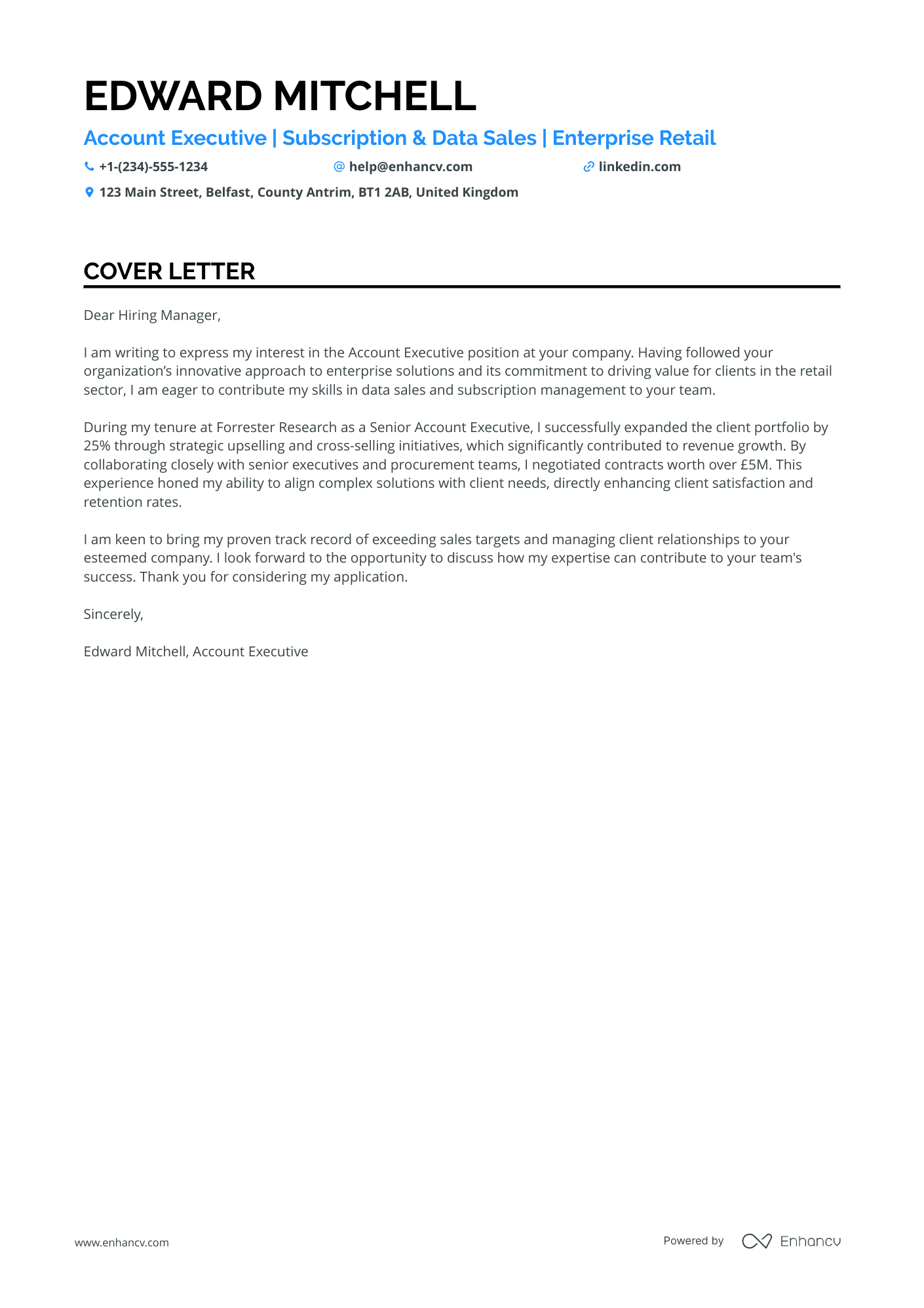 Business Development Executive in Retail Resume Example