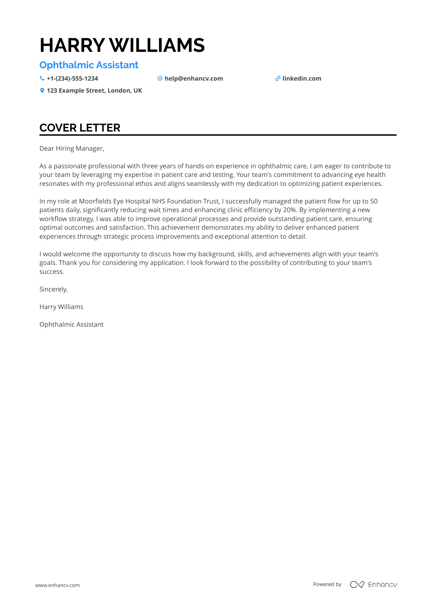 Junior Optometry Assistant Resume Example