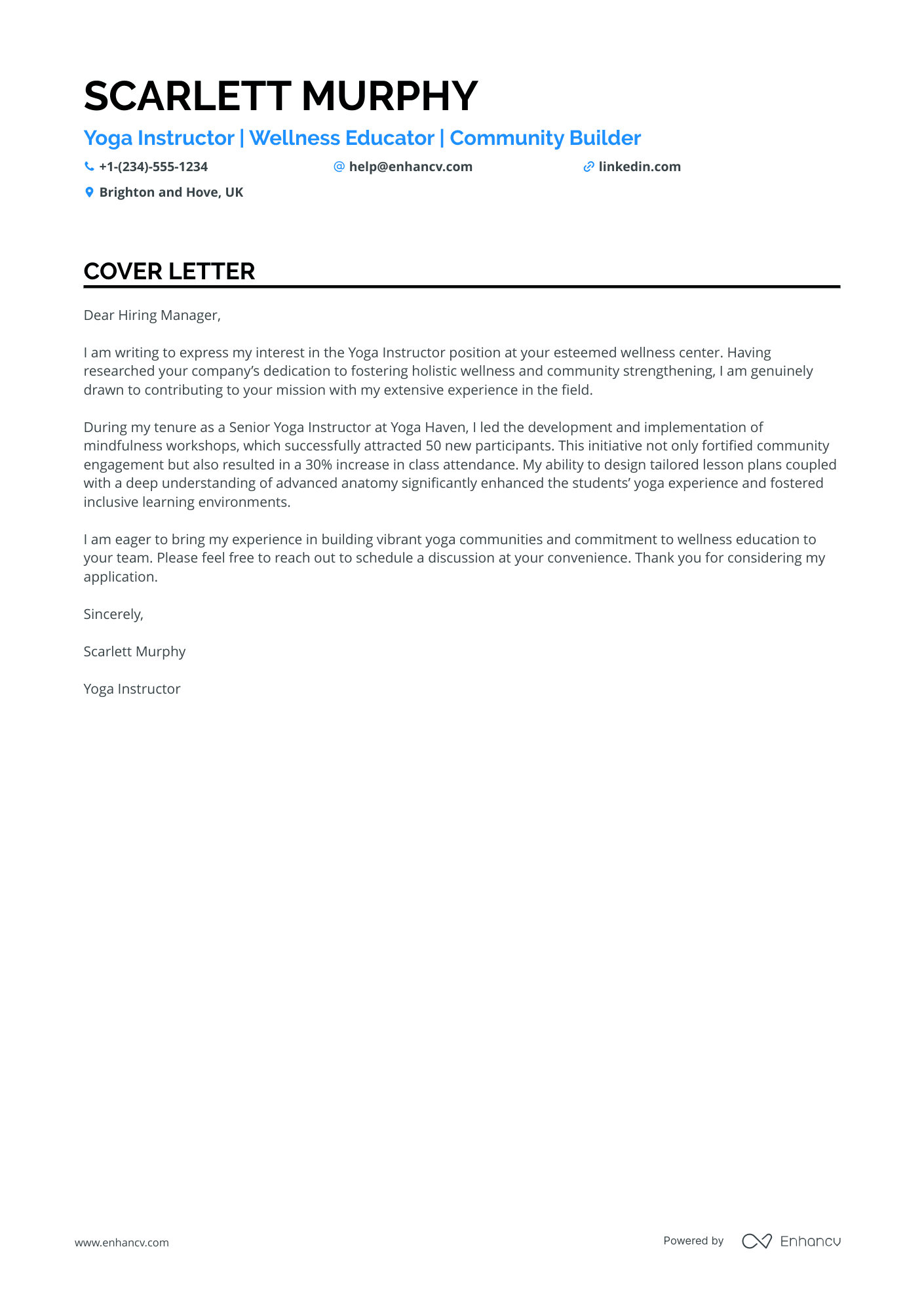 Yoga Therapy Teacher Resume Example