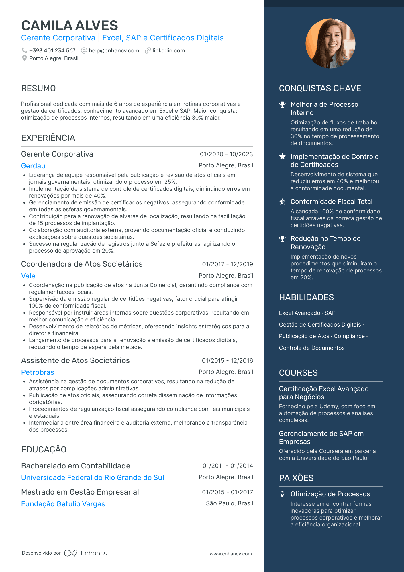 Currículo de Analista Contábil de Auditoria Resume Example