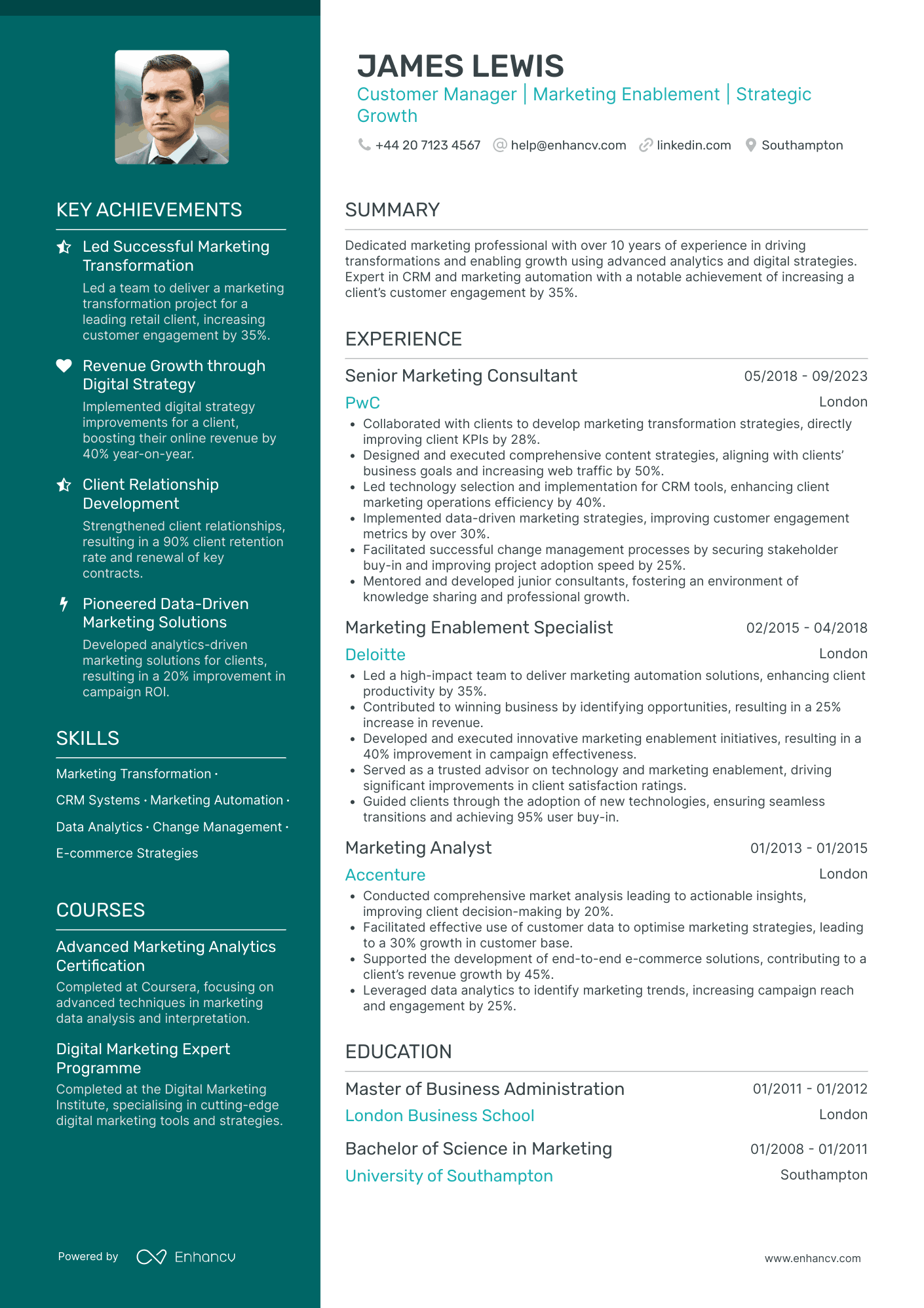 Experienced Small Business Owner in Consulting Resume Example