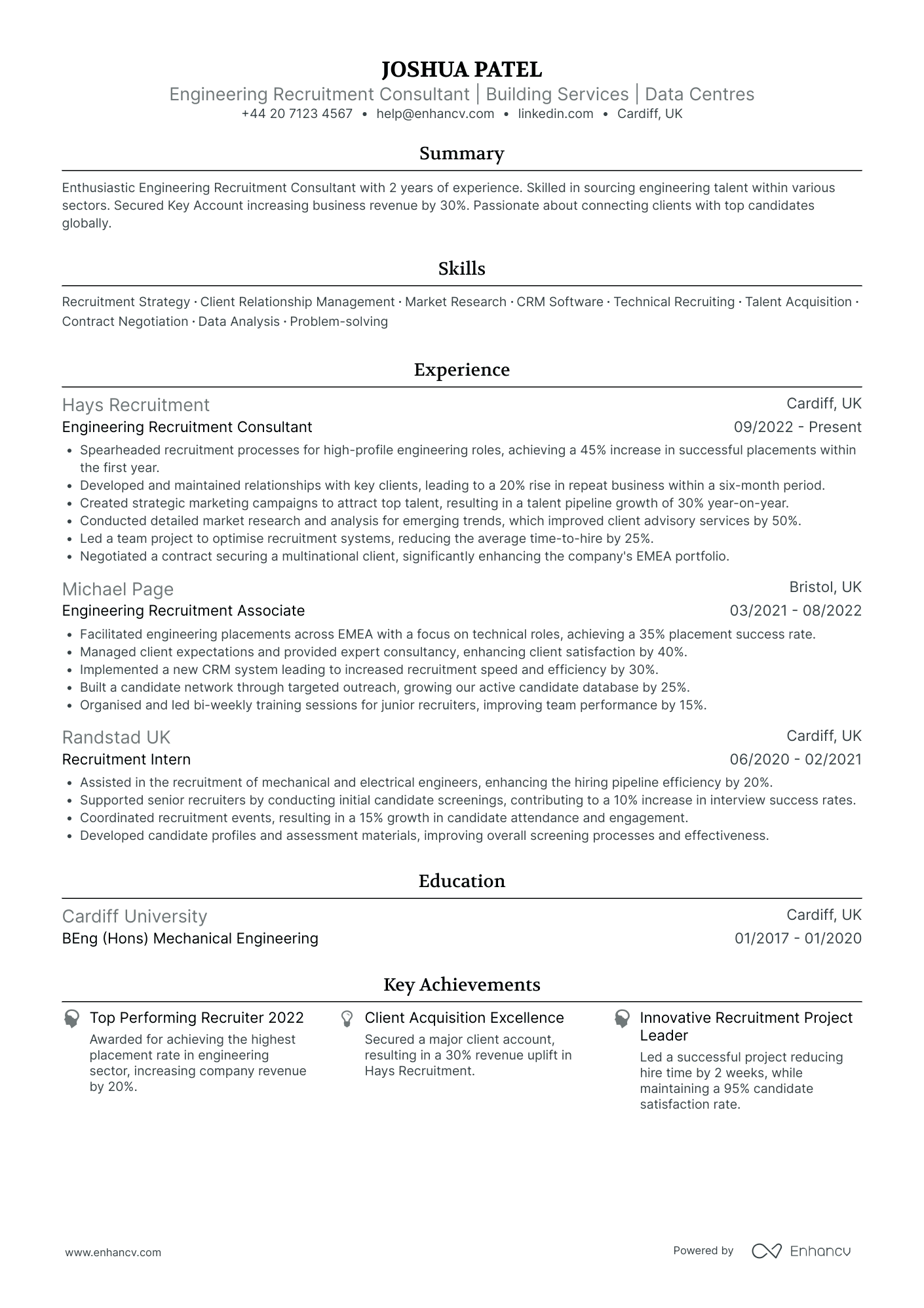Junior Electrical Engineering Consultant Resume Example