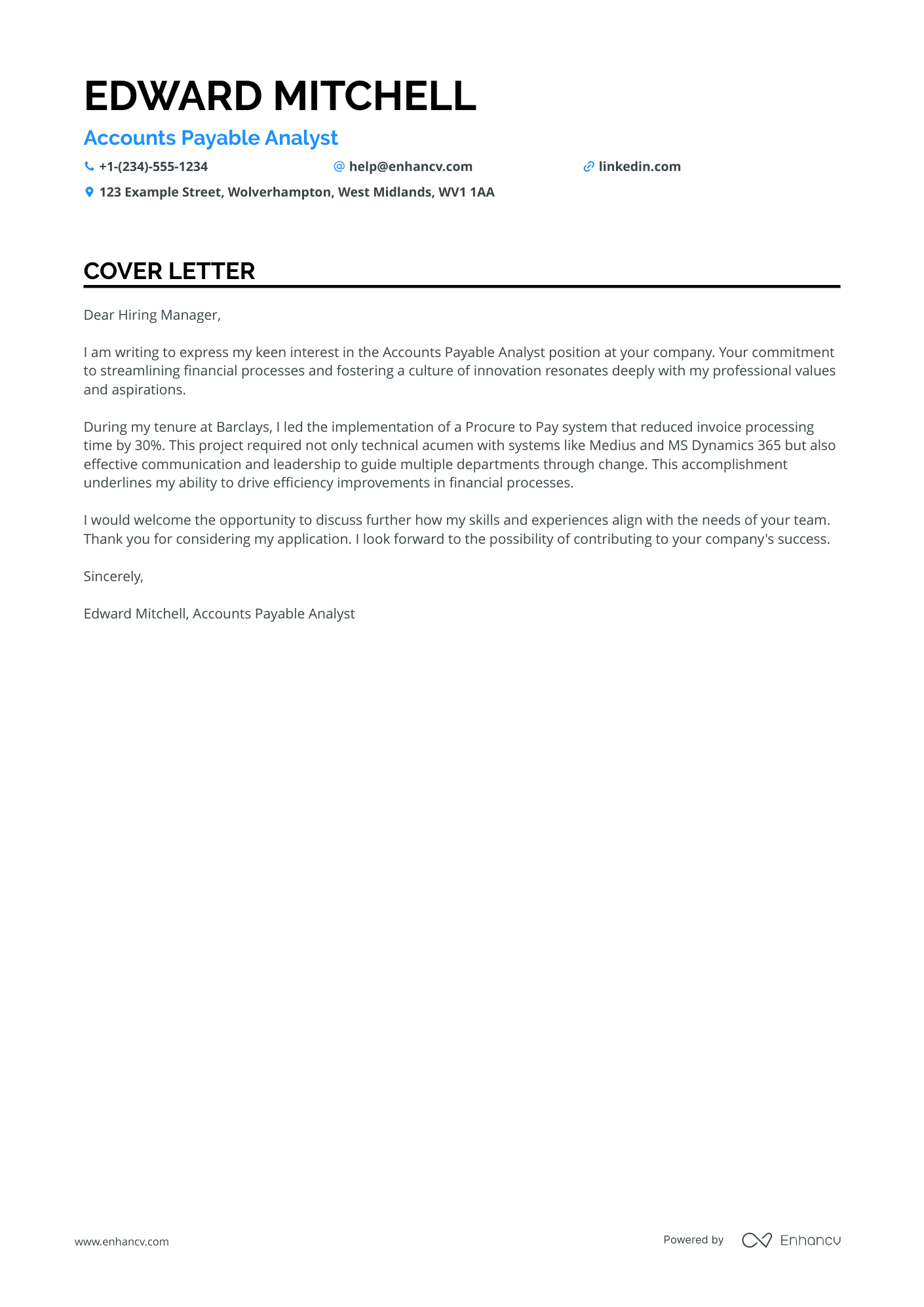 Senior Accounts Payable Analyst Resume Example