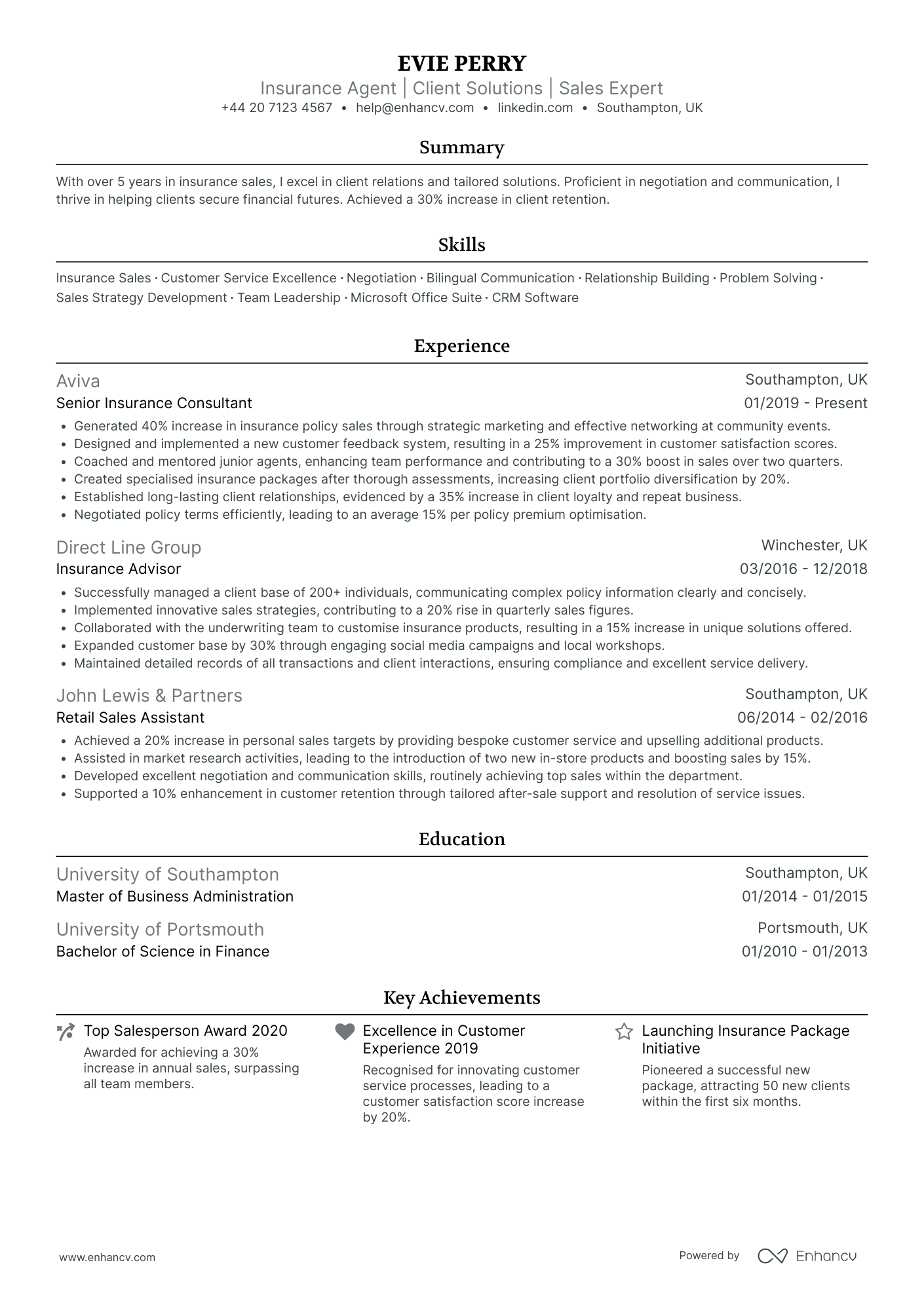 Workers Compensation Insurance Broker Resume Example