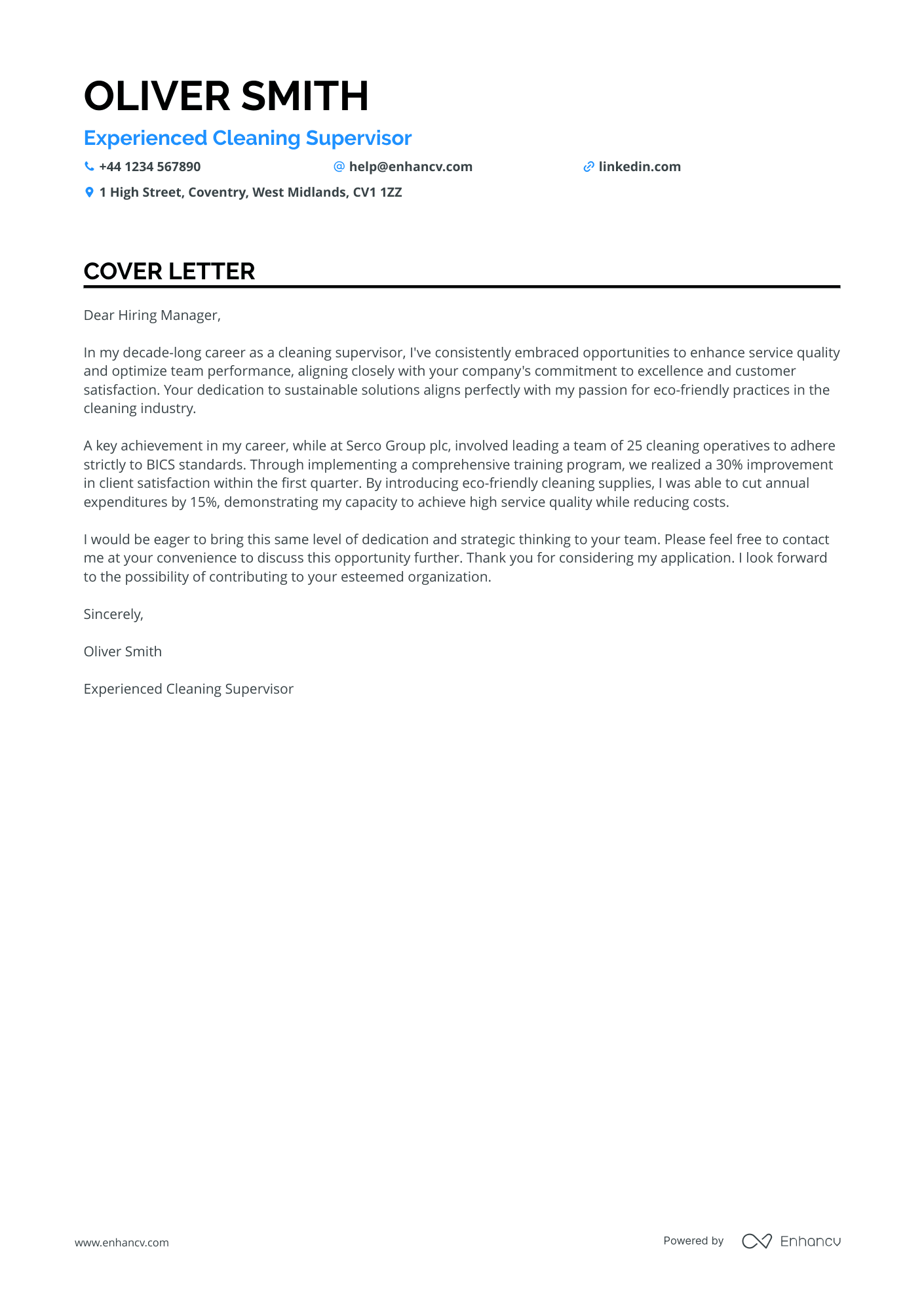 Cover Letter Example