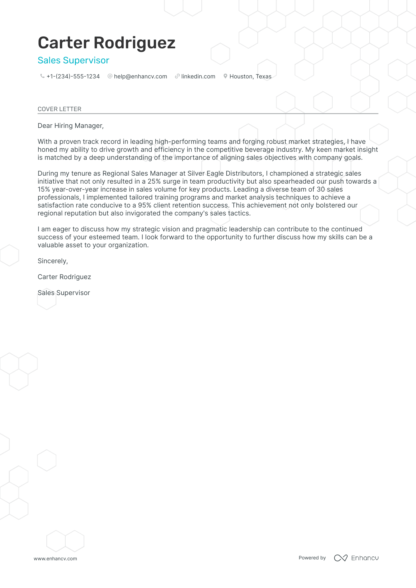 Merchandising Manager cover letter