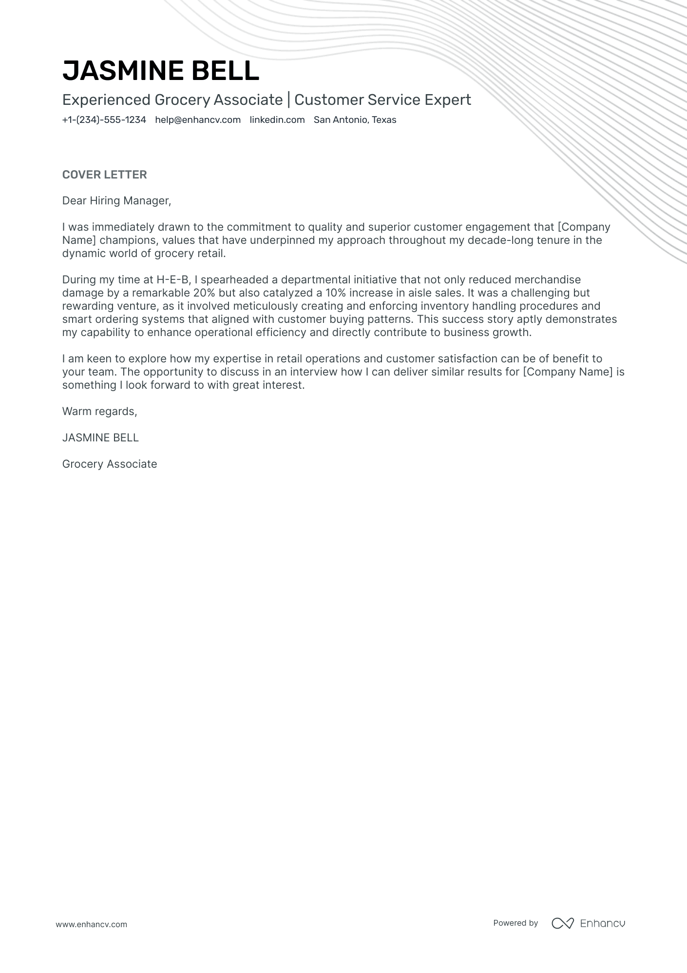 Grocery Stocker cover letter