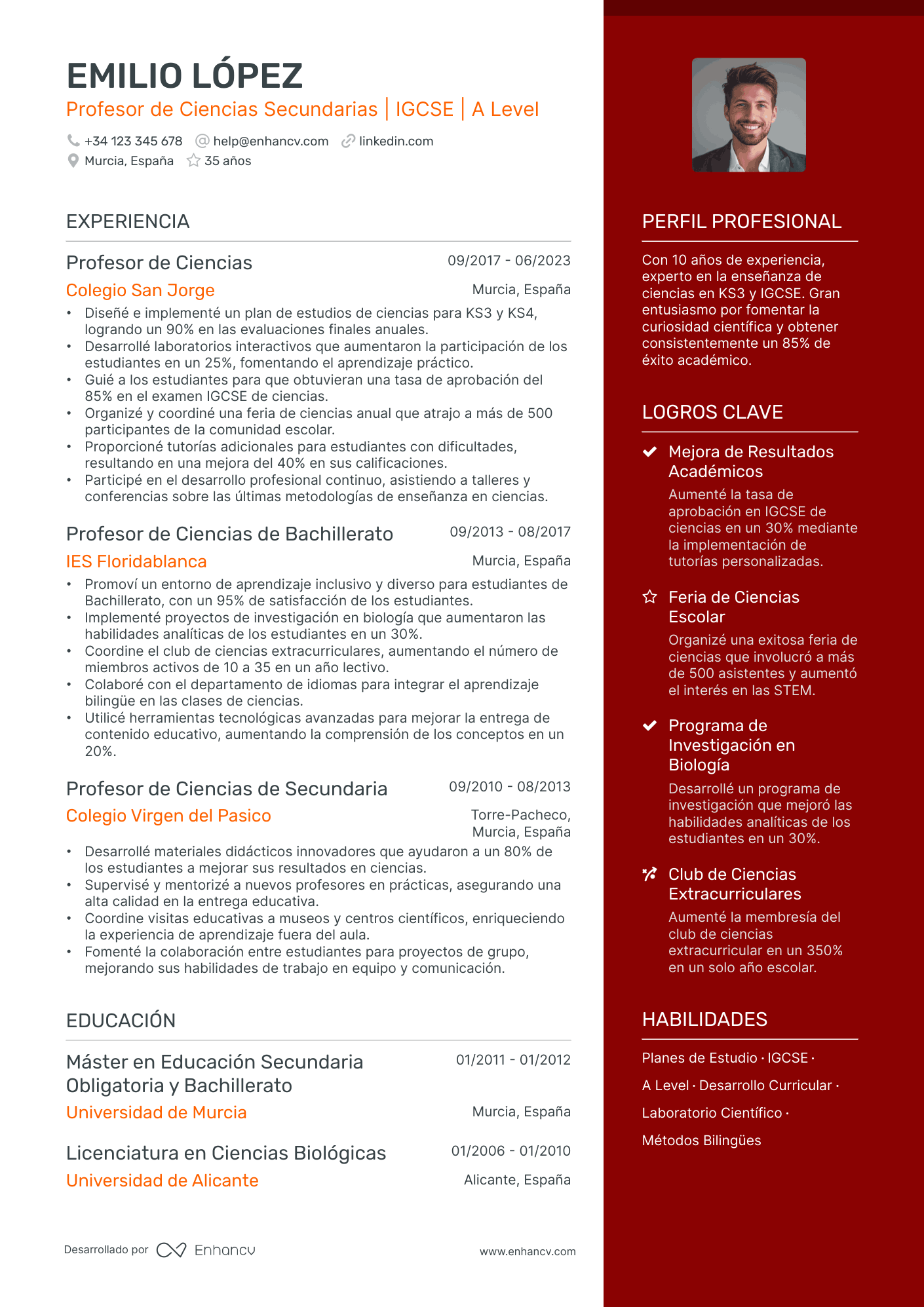 Maestro de Ciencias CV