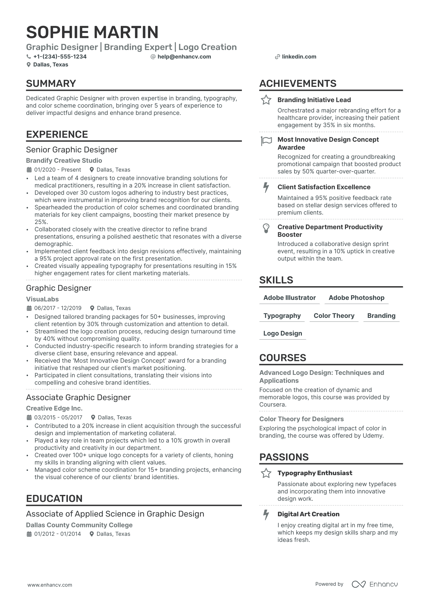 Logo Designer resume example