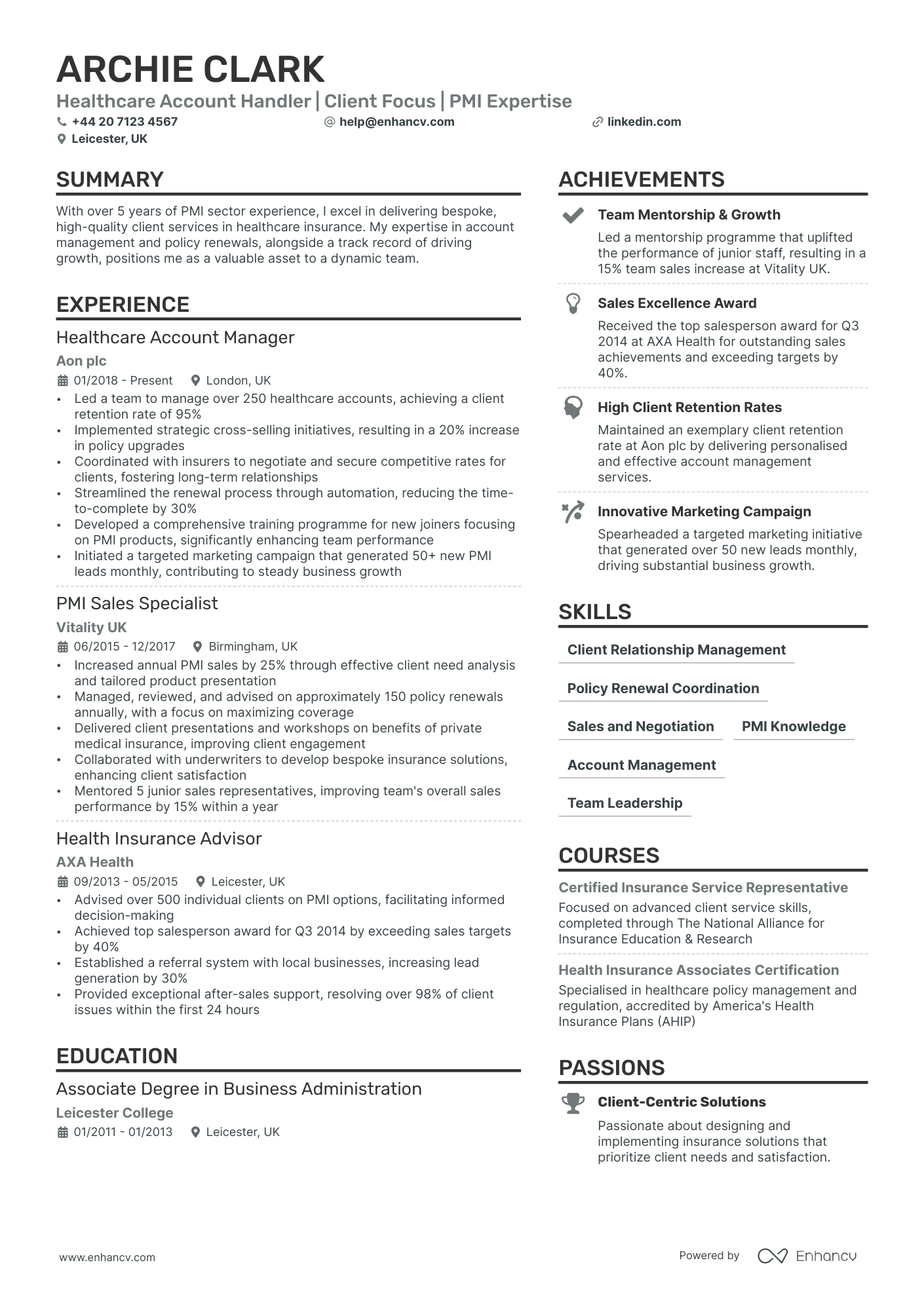 Insurance Broker CV